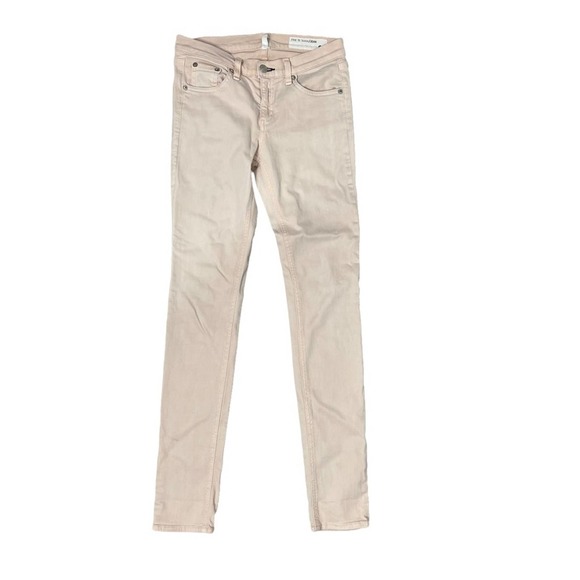 Rag & Bone The Skinny Stretch Denim Jeans in Distressed Blush 26 - Picture 2 of 8